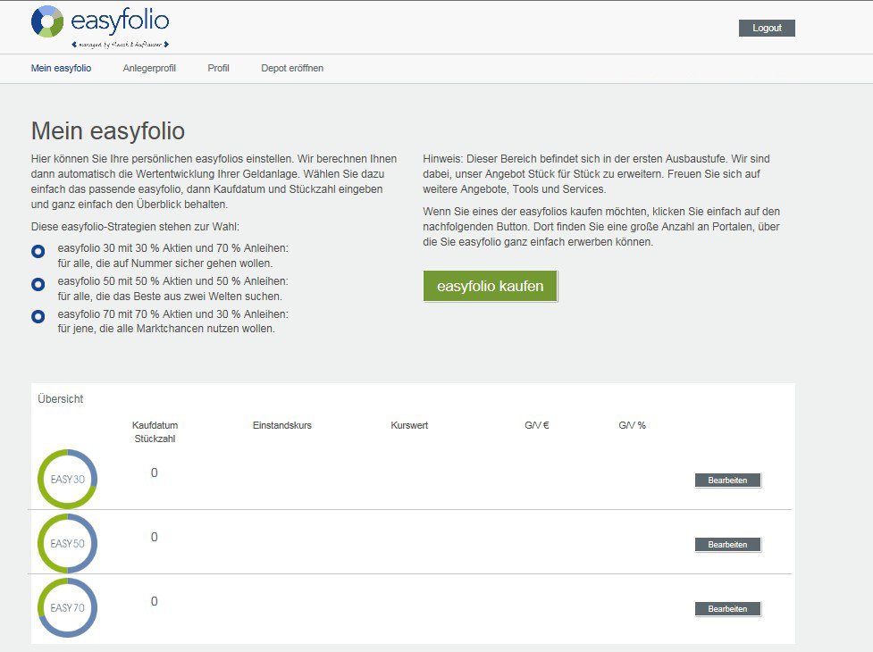 Easyfolio Dashboard